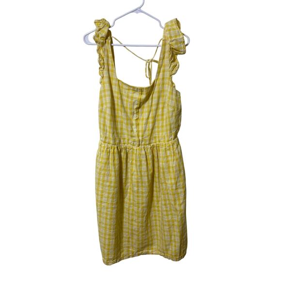 Hope & Henry Organic Cotton Yellow Ruffle Strap Mini Dress Size 10 Summer - Picture 2 of 10